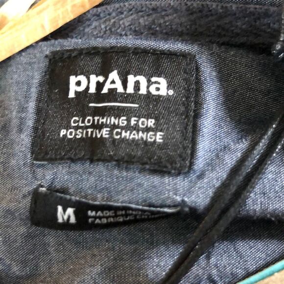 PrAna Shacket Shirt Womens Medium Golden Canyon Flannel Sapphire Blue Plaid NWT - Picture 8 of 15